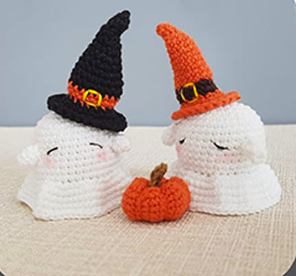 Fantasma En El Sombrero De Bruja PDF Amigurumi Patrón Gratis