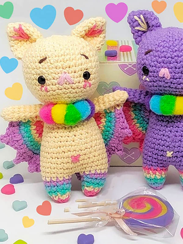 Murciélago De Caramelo PDF Amigurumi Patrón Gratis (3)