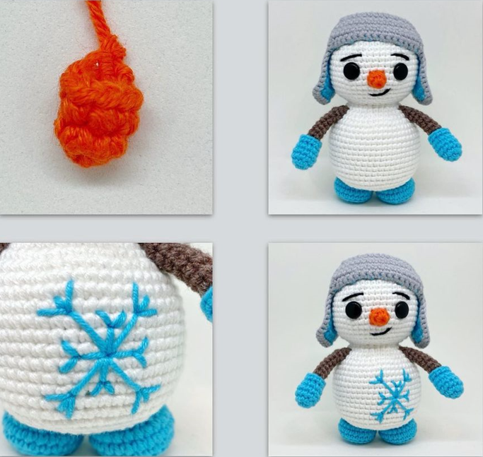 PDF Crochet Snowmen Amigurumi Free Pattern