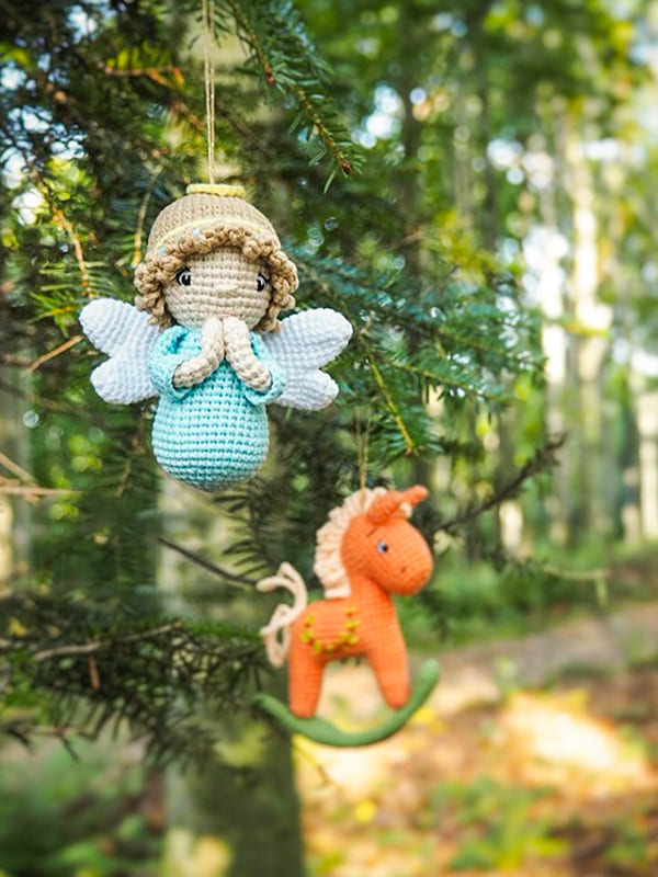 crochet christmas tree ornament angel amigurumi free pattern