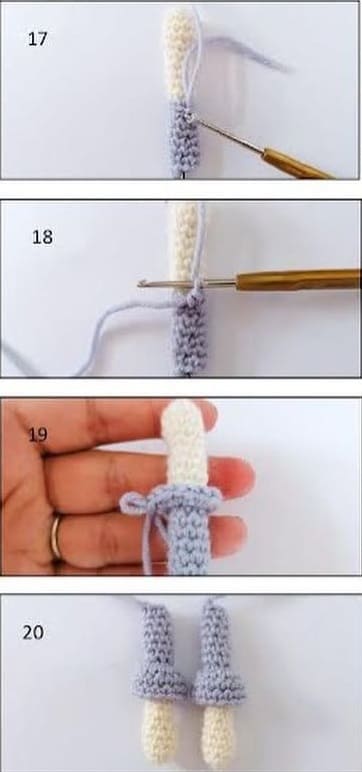 crochet christmas tree ornament angel amigurumi free pattern- arms