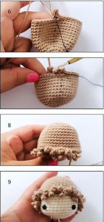 crochet christmas tree ornament angel amigurumi free pattern hat and hair