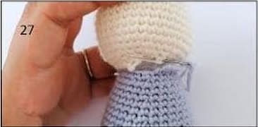 crochet christmas tree ornament angel amigurumi free pattern head to body