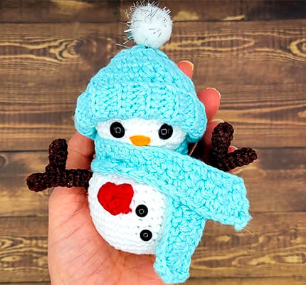 crochet snowman amigurumi free pattern