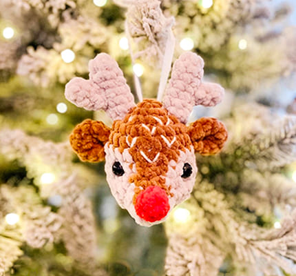 Crochet Reindeer Christmas Ornament Amigurumi Free Pattern