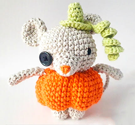 Crochet Zombie Pumpkin Mouse Amigurumi Free Pattern