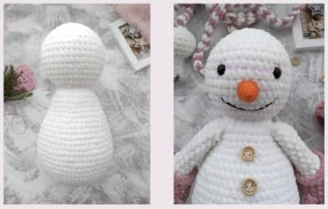 Muñeco de Nieve de Peluche PDF Amigurumi Patrón Gratis