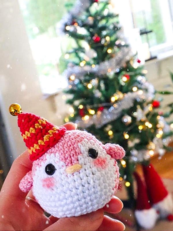 Navidad Llavero Pingüino PDF Amigurumi Patrón Gratis