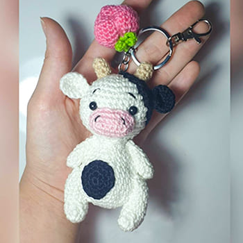 Crochet Cow Keychain PDF Amigurumi Free Pattern