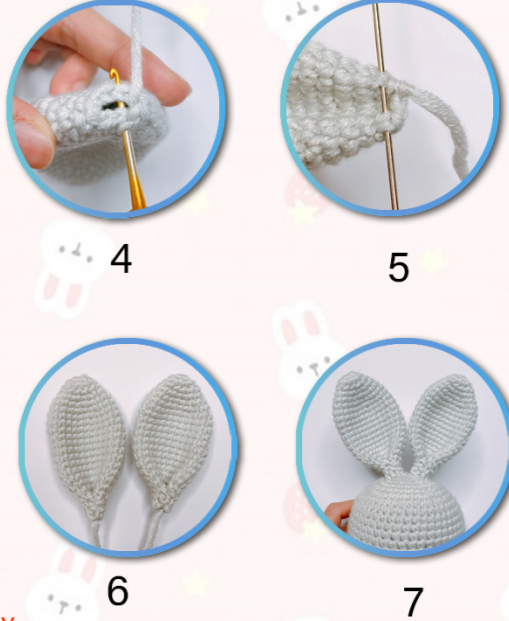 PDF Crochet Sleeping Rabbit Amigurumi Free Pattern