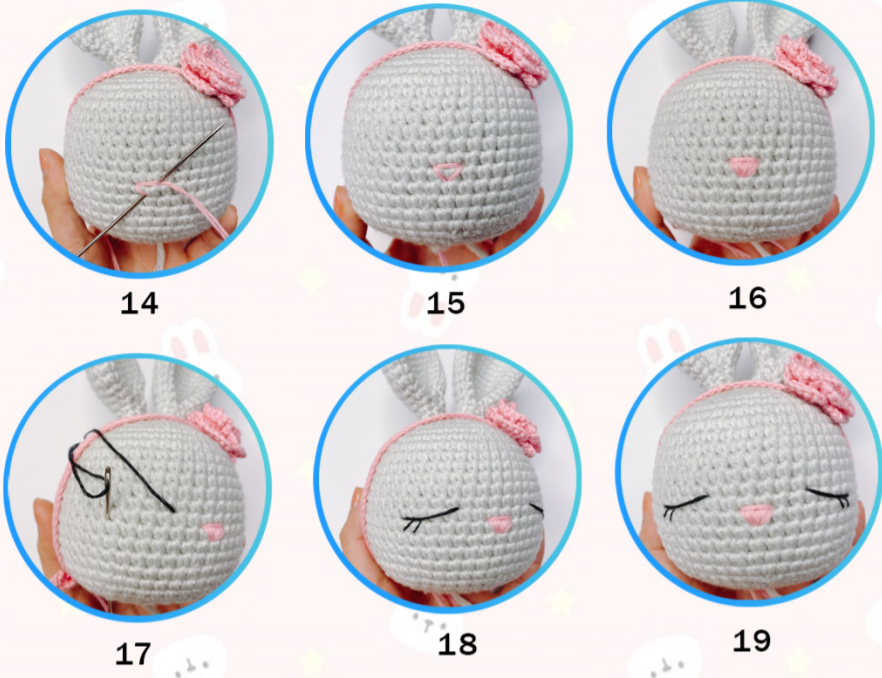 PDF Crochet Sleeping Rabbit Amigurumi Free Pattern