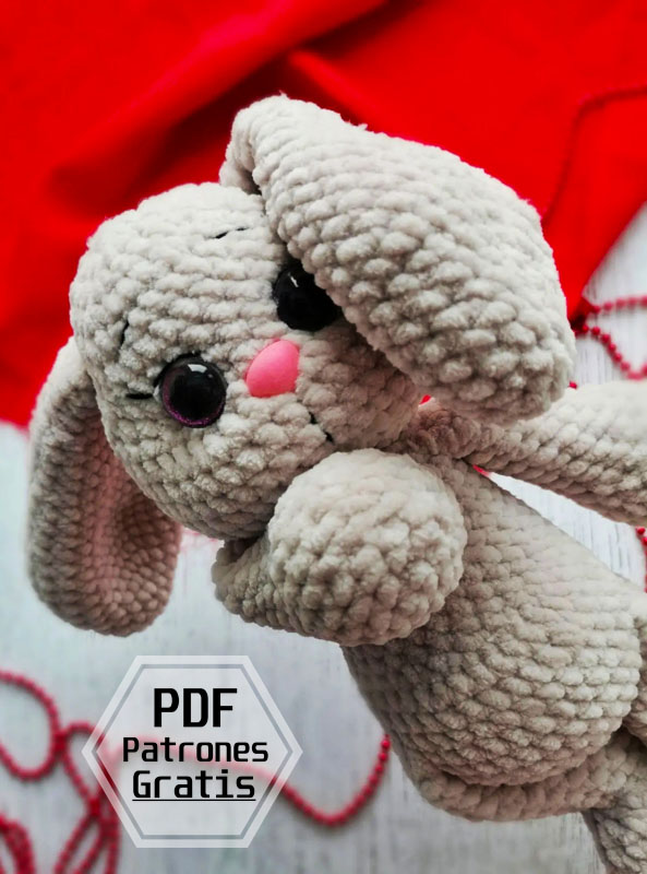 Conejito de peluche Gris Amigurumi PDF Patrón Gratis (2)