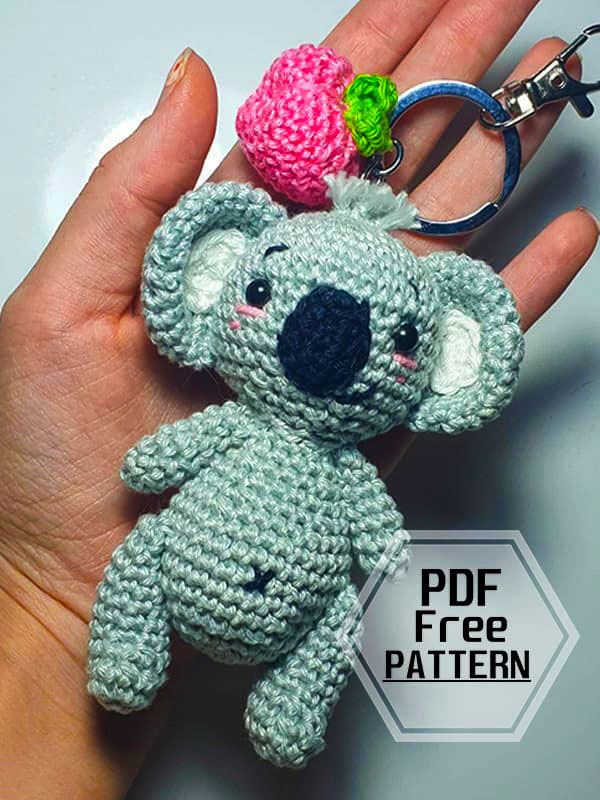 Crochet Koala Keychain PDF Amigurumi Free Pattern (1)