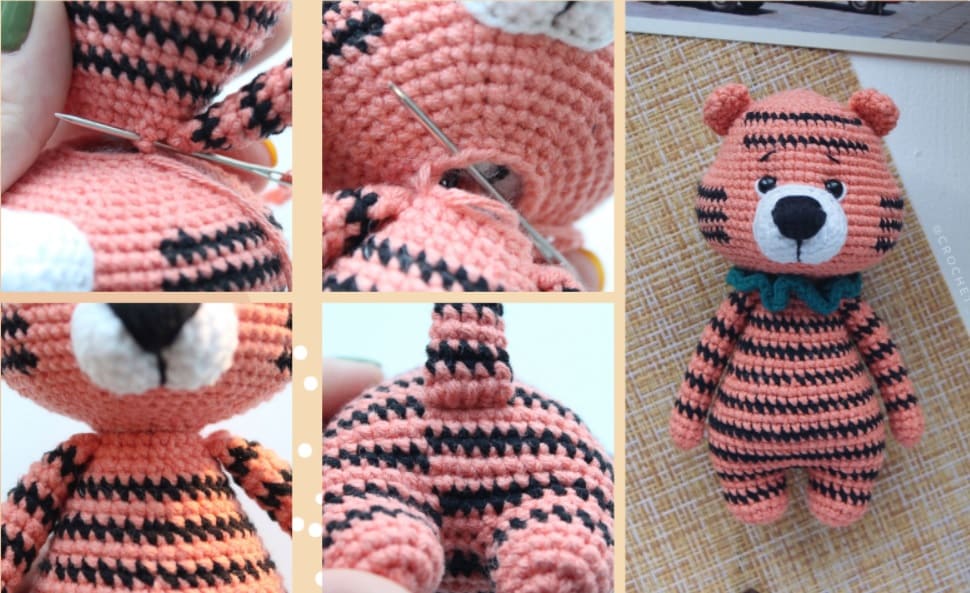 Crochet Mini Tiger PDF Amigurumi Free Pattern- body- 3