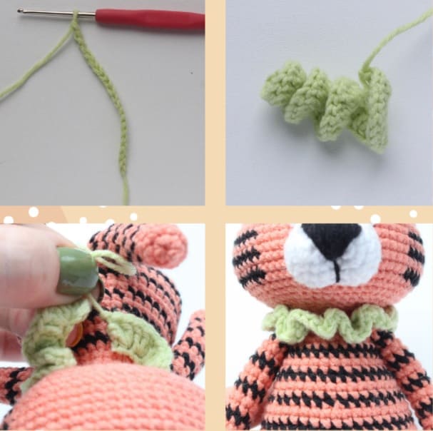 Crochet Mini Tiger PDF Amigurumi Free Pattern- collar
