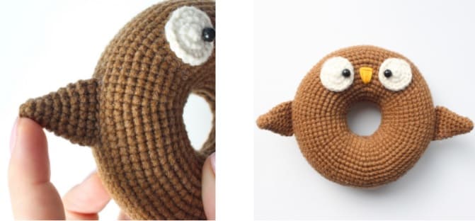 Crochet Owl Donut Amigurumi Free PDF Pattern- wings-2