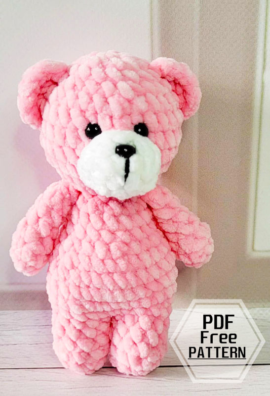 Easy Pink Plush Bear Amigurumi Free PDF Pattern (2)