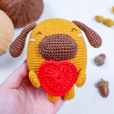 PDF Crochet Valentine Dog Amigurumi Free Pattern