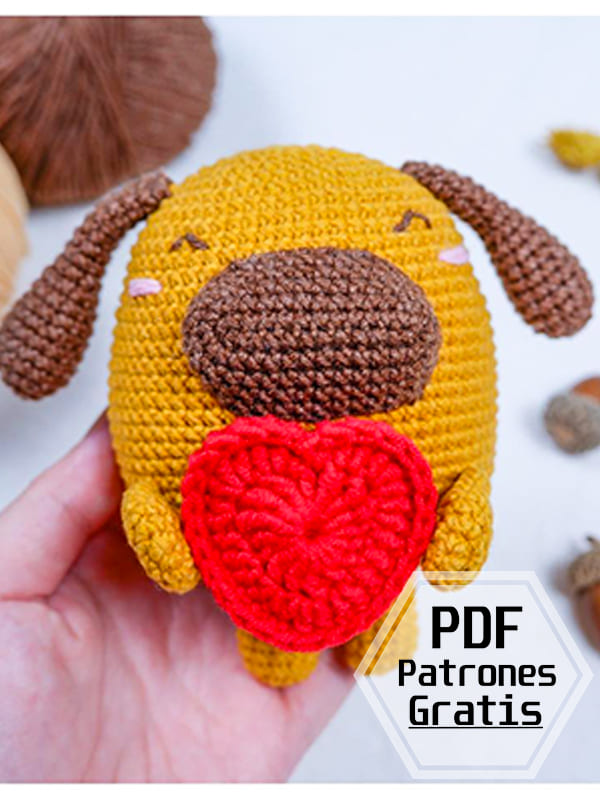 Perro San Valentin Amigurumi PDF Patrón Gratis