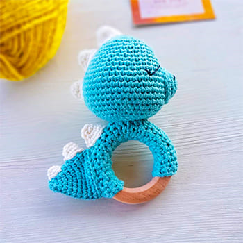 Crochet Dinosaur Rattle PDF Amigurumi Free Pattern- thumbnail