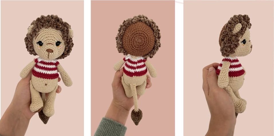 Crochet Lion Yuma PDF Amigurumi Free Pattern- assembling-the- body