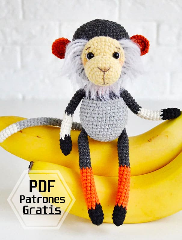 Amigurumi Mono Dauc Langur PDF Patrón Gratis Paso a Paso